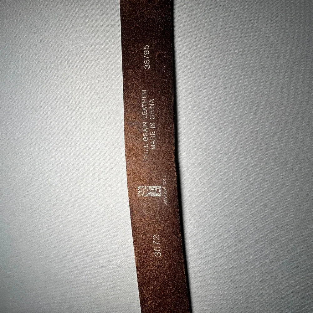 Levis Leather Belt‎ Mens 38 Brown Full Grain USA Western Metal Star